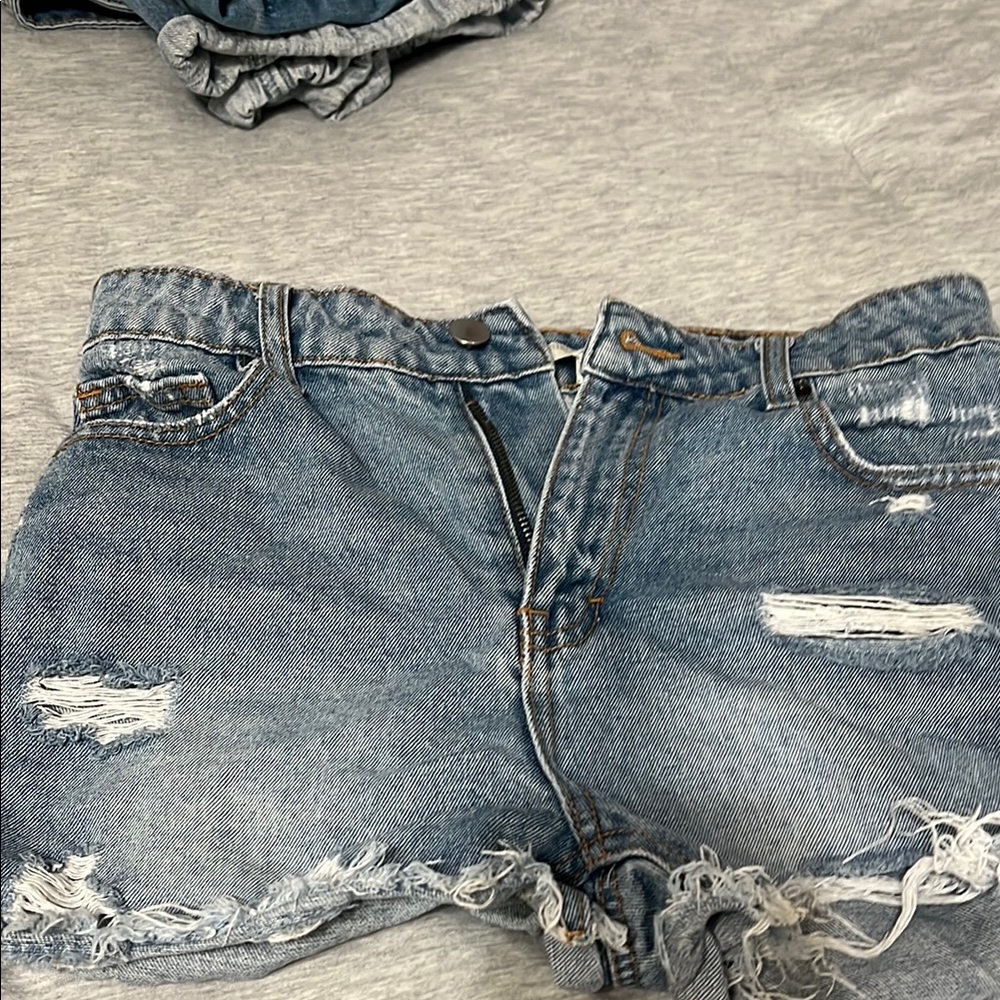Chelsea & Violet Blue Distressed Denim Shorts